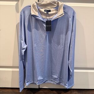 Peter Millar Stealth Performance Quarter-Zip wisteria blue MF25XK60 nwt medium